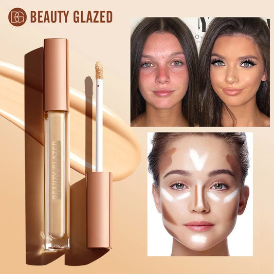 BEAUTY GLAZED Full Coverage Concealer,Lightweight,Long Lasting,Corrects, Covers, Hydrates, Highlights, Satin Finish,All-Day Wear